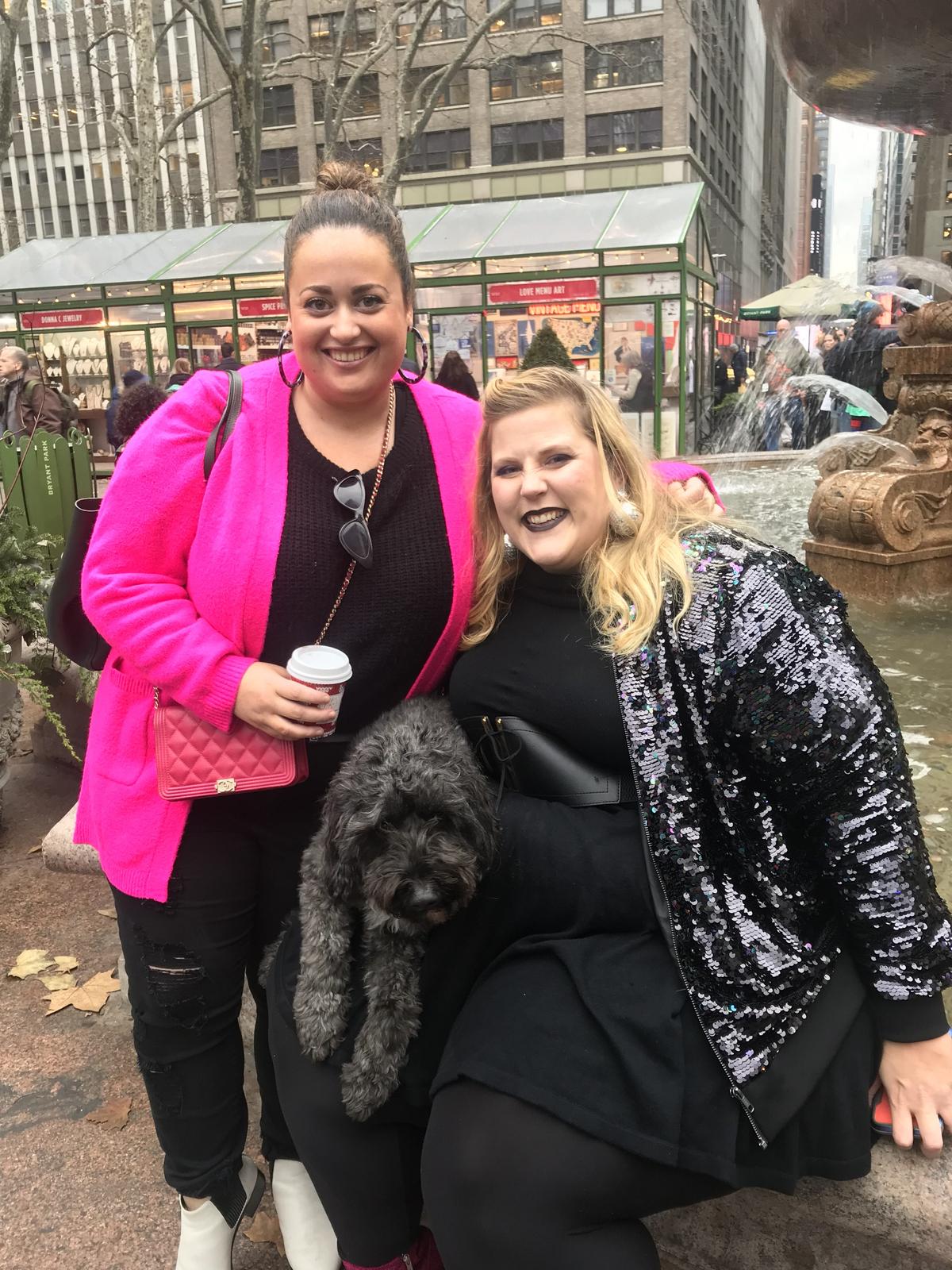 Chelsea Rubin and Anna Obrien, at Bryant Park, New York, on Dec 14, 2018. (Stuart Liess/The Epoch Times)