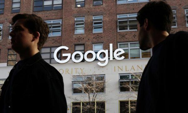 Outside the Google offices in New York, on Dec. 4, 2017. (Mark Lennihan/AP)
