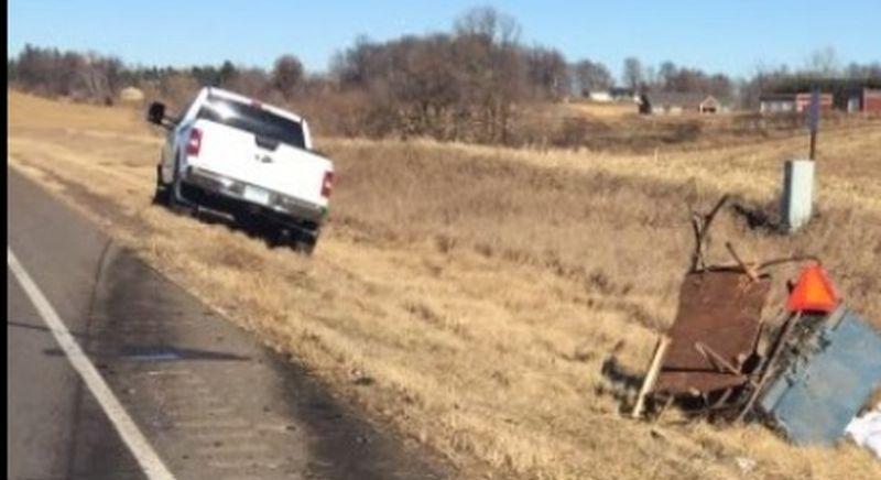 A pickup truck smashed into a horse and buggy near Avon, Minnesota, on Dec. 16, killing two. (Stearns County Sheriff's Office)
