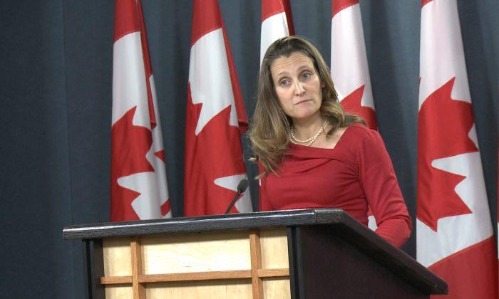 Canadian Foreign Affairs Minister Freeland Says Corners Couldn’t Be Cut With Huawei CFO Arrest