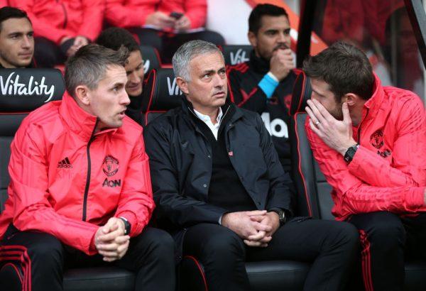 Jose Mourinho looks on prior to the Premier League match between AFC Bournemouth and Manchester United at Vitality Stadium in Bournemouth, United Kingdom, on Nov. 3, 2018. (Alex Morton/Getty Images)