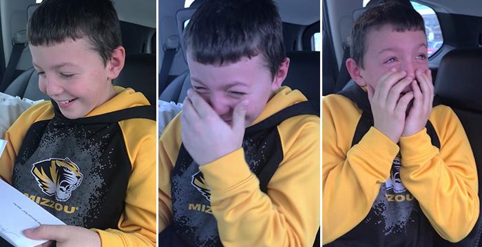 Boy confused why parents take him to airport on Xmas until he’s handed a letter from Santa