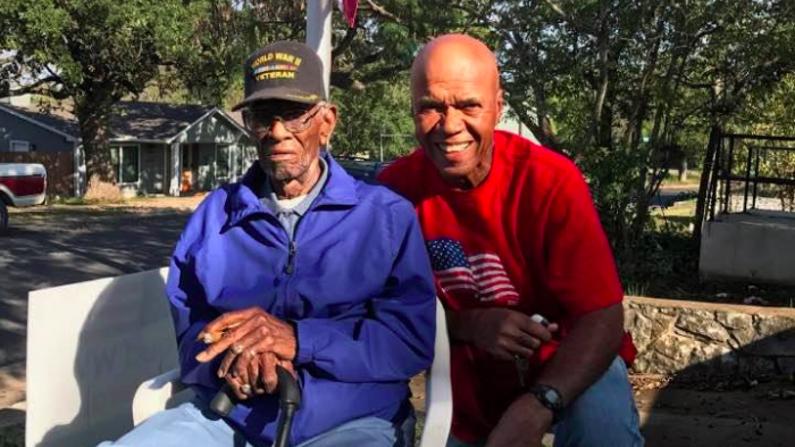 Richard and Volma Overton, Jr. at his home on Veterans Day 2016. (Richard Overton - 24/7 homecare/GoFundMe)