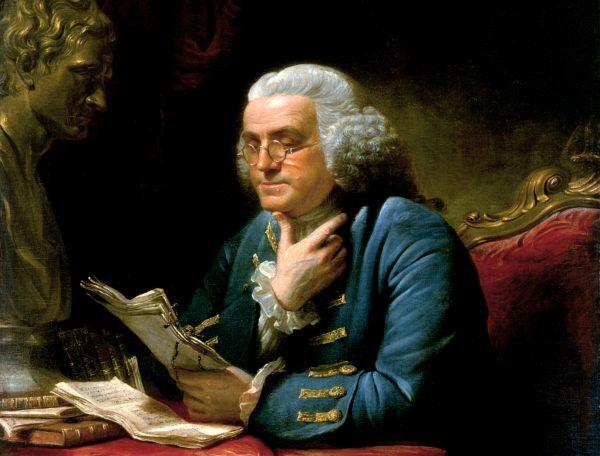 Ben Franklin stands as the quintessential self-made American. Portrait of Benjamin Franklin in London, 1767, by David Martin. (Public Domain)