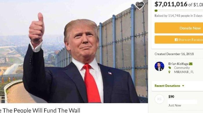 GoFundMe for Trump’s Border Wall Hits $7 Million and Is Rising