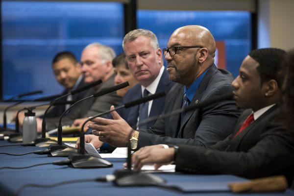 Stanley Richards (2nd R) speaking on a panel. (Courtesy of the Office of the Mayor of New York City)