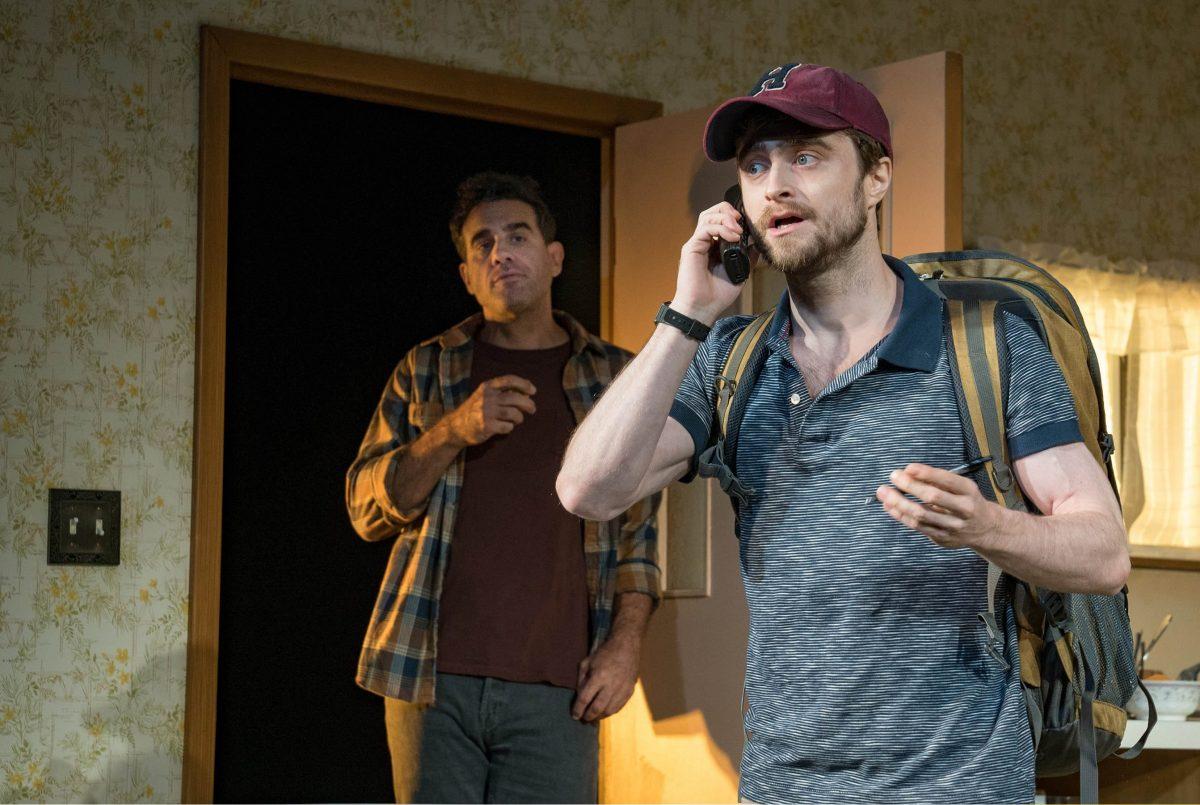 Writer John (Bobby Cannavale, L) has a completely different agenda than fact-checker Jim (Daniel Radcliffe), in the Broadway show "The Lifespan of a Fact." (Peter Cunningham)