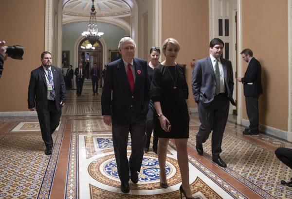 Senate Majority Leader Mitch McConnell (R-Ky.) leaves the chamber at the Capitol in Washington, on Dec. 21, 2018. (AP Photo/J. Scott Applewhite)