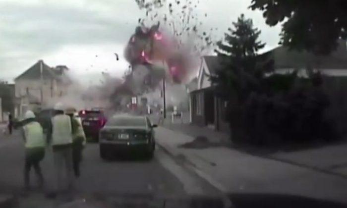 Police Video Shows the Moment Building Suddenly Explodes in Wisconsin
