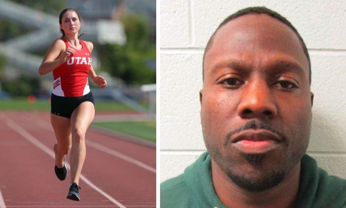 Left: University of Utah student-athlete Lauren McCluskey runs in Salt Lake City, on Aug. 30, 2017. (Steve C. Wilson/University of Utah via AP) Right: Convicted repeat sex offender Melvin Rowland in this undated photo provided by the Utah Department of Corrections. Rowland is suspected of killing McCluskey and then committing suicide, in Salt Lake City, Utah, on Oct. 23, 2018. (Utah Department of Corrections via AP)