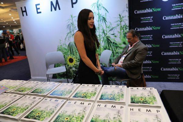 Copies of Hemp magazine are displayed at the Cannabis World Congress Conference in N.Y. on June 16, 2017. (Spencer Platt/Getty Images)