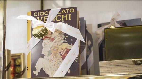 Old Italian illustrations are used on some of Venchi’s gift packaging. (Shenghua Sung/The Epoch Times)