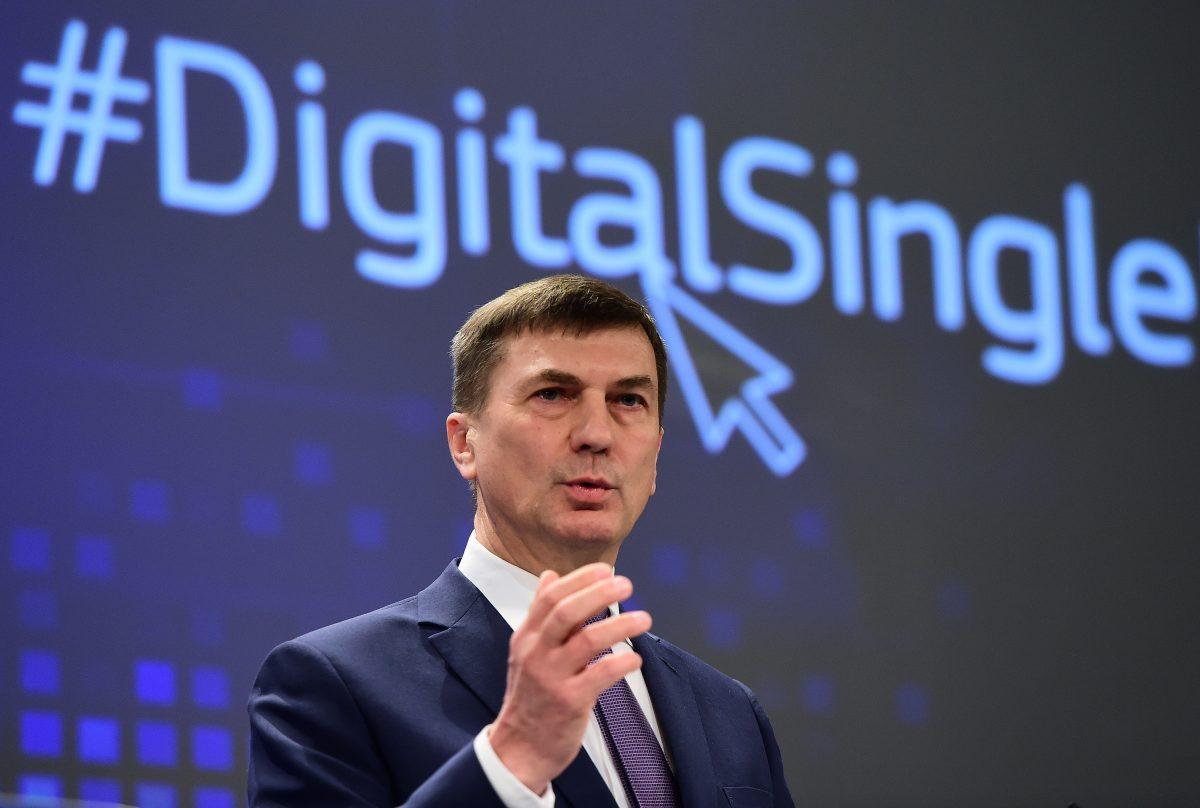 Andrus Ansip, European Commissioner for the Digital Single Market, in Brussels on March 25, 2015. (Emmanuel Dunand/AFP/Getty Images)