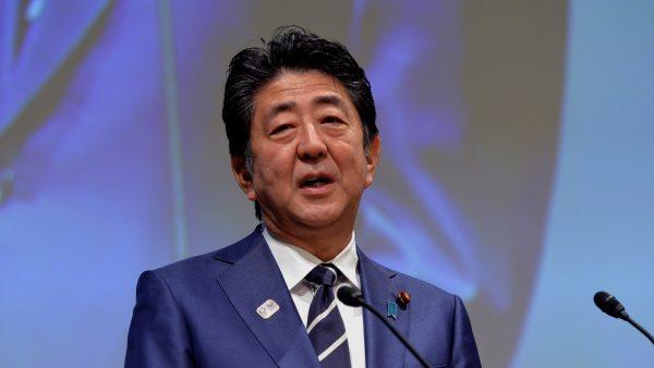 Japanese Prime Minister Shinzo Abe addressses during the XXIII ANOC General Assembly in Tokyo, Japan, on Nov. 28, 2018. (Mark Runnacles/Getty Images)