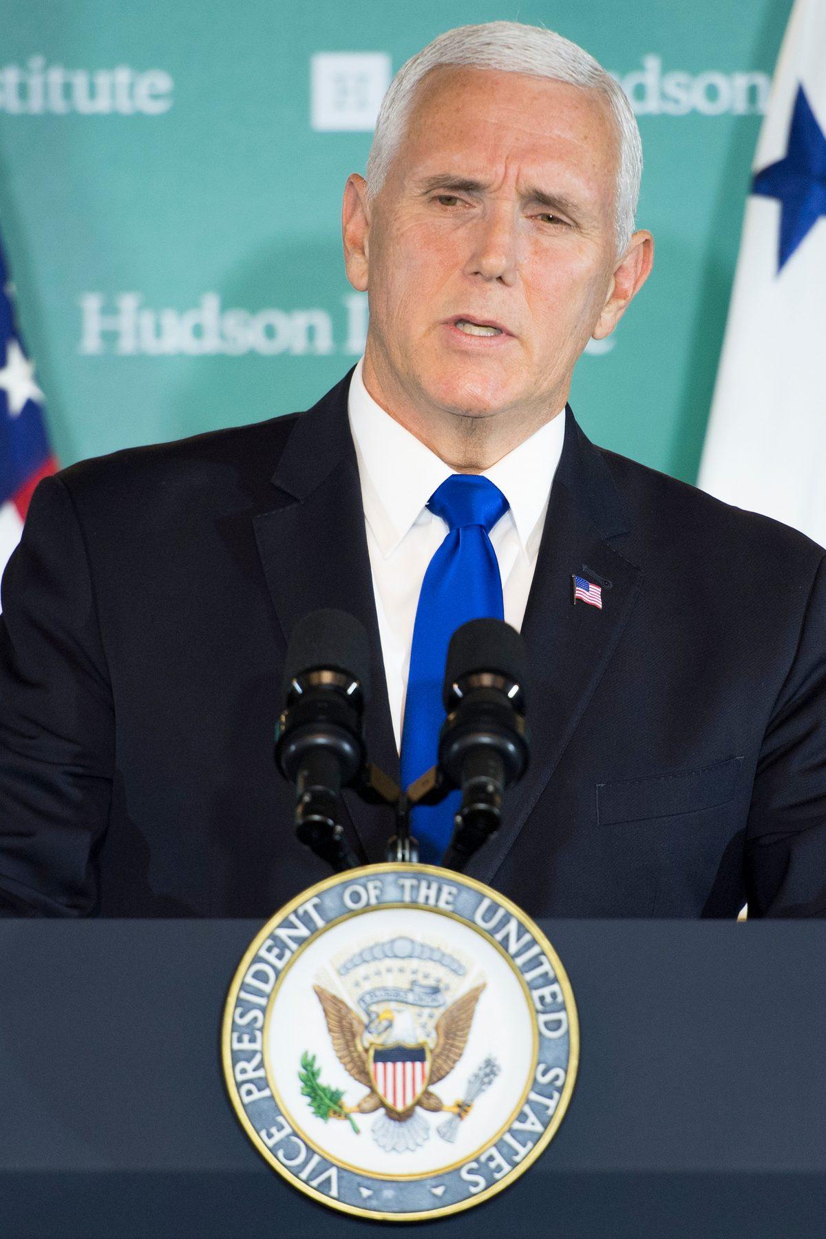 Vice President Mike Pence said in a speech at the Hudson Institute in October that previous administrations have ignored China’s misbehavior, “but those days are over.” (JIM WATSON/AFP/Getty Images)