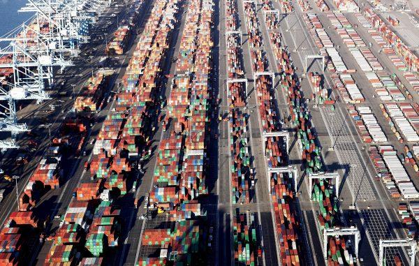 Shipping containers sit at the Port of Los Angeles, the nation's busiest container port, on Sept. 18, 2018. (Mario Tama/Getty Images)