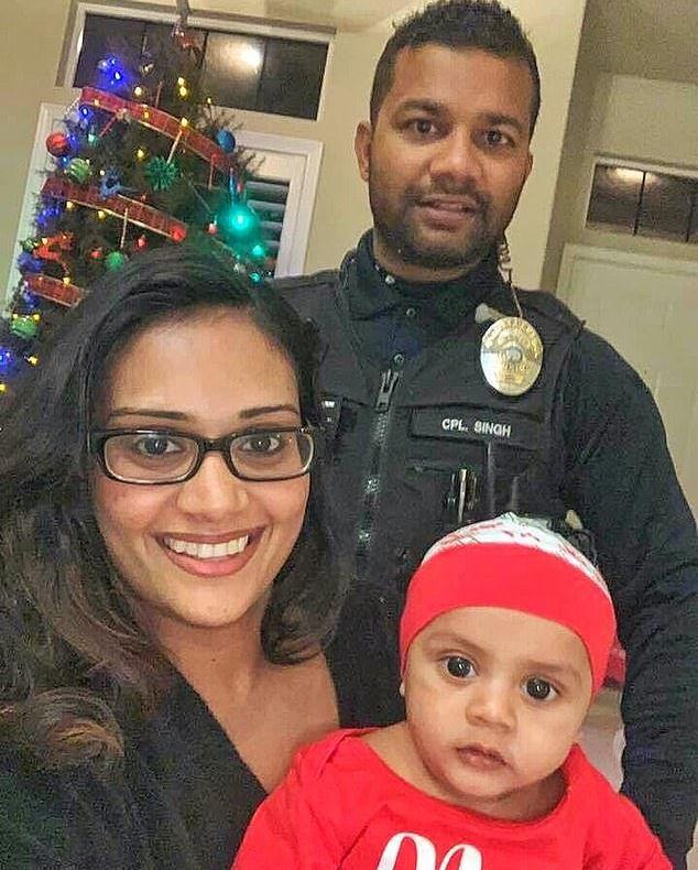 Officer Ronil Singh, of the Newman Police Department, is survived by his wife and child. He was shot dead on Dec. 26, 2018, by an illegal alien, according to police officials. (Stanislaus Sheriff's Department)