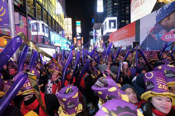 Crowd during New Year's Eve 2016 in Times Square, New York City, on Dec. 31, 2016. (Dimitrios Kambouris/Getty Images)
