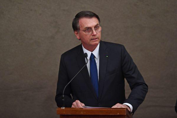 Then-Brazilian President-elect Jair Bolsonaro delivers a speech at an event in Brasilia on Dec. 10, 2018. (Evaristo Sa/AFP/Getty Images)
