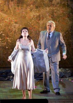 Marina Rebeka as Violetta in Verdi’s “La Traviata,” with Plácido Domingo as Germont, at the Vienna State Opera. (Michael Pöhn)