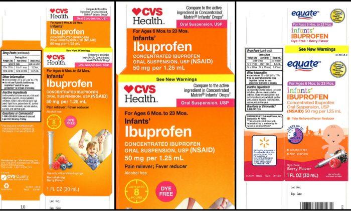 Infant Ibuprofen Recall Expanded to Walmart, CVS, and Family Dollar