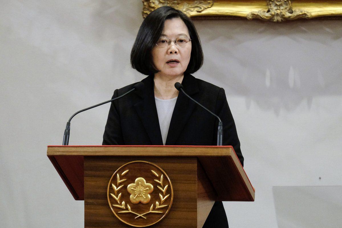 Taiwan's President Tsai Ing-wen speaks during a press conference where she responded to a speech by China's leader Xi Jinping on Taiwan relations, at the Presidential Palace in Taipei on Jan. 2, 2019. (Sam Yeh/AFP/Getty Images)