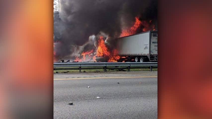 At least six people have died and more were injured in a fiery crash near Gainseville, Florida, on Jan. 3, said officials. (CNN)