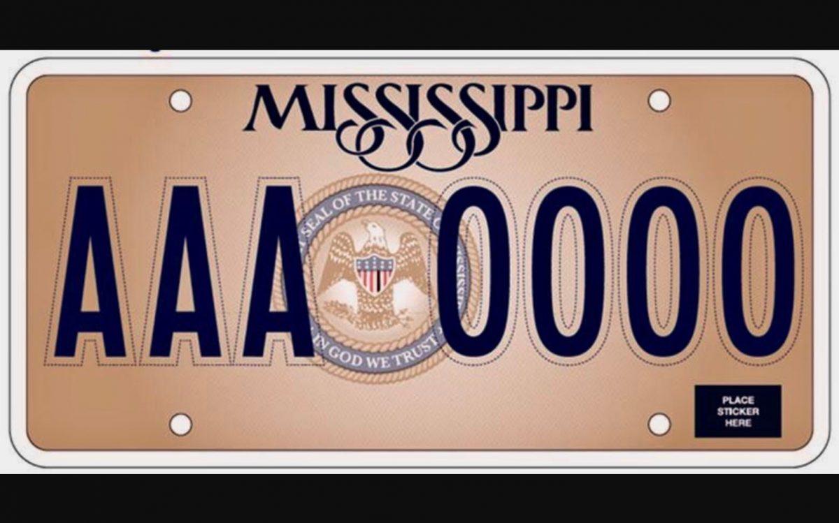 An example of the new Mississippi standard license plate in a photo shared by Gov. Phil Bryant. (Gov. Phil Bryant/Twitter)