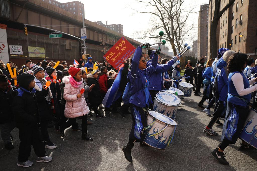 Drummers add a festive beat to the 42nd annual Three Kings Day Parade in New York, on Jan. 4, 2019. (Spencer Platt/Getty Images)