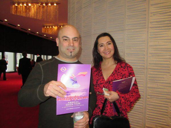 Raushana Asylbekova and Steven Zarbatany enjoyed Shen Yun Performing Arts at the Place des Arts - Salle Wilfrid-Pelletier on Jan. 5, 2019 in Montreal, Canada. (Donna He/The Epoch Times)