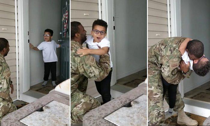 ‘I Missed You’: Son Breaks Down When Military Dad Returns Home After Deployment