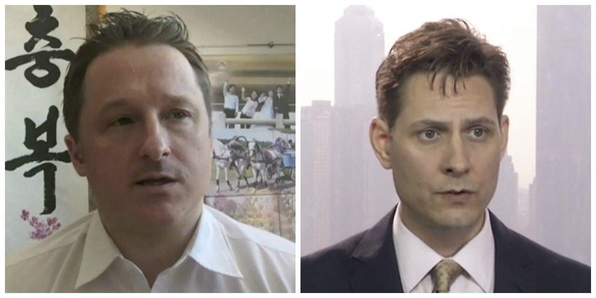 Canadians Michael Spavor (L), and Michael Kovric, who are currently jailed in China, in file photos. (AP Photo)