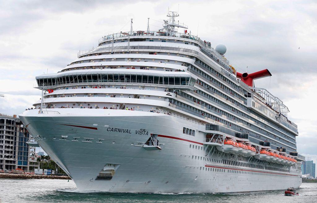 The Carnival Cruise Ship 'Carnival Vista' heads out to sea in the Miami harbor entrance known as Government Cut in Miami, Florida June 2, 2018. (Photo by RHONA WISE / AFP) (Photo credit should read RHONA WISE/AFP/Getty Images)