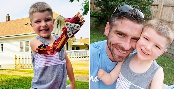Dad Makes a Cool 3D ‘Iron Man’ Arm For Amputee Son, and He Totally Loves It