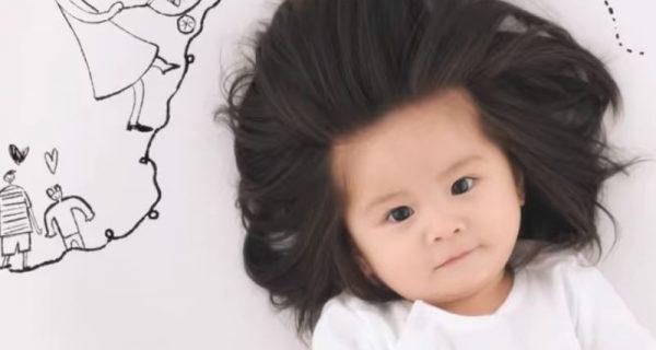 Chanco became a hair model at age 1 after going viral (Pantene YouTube)