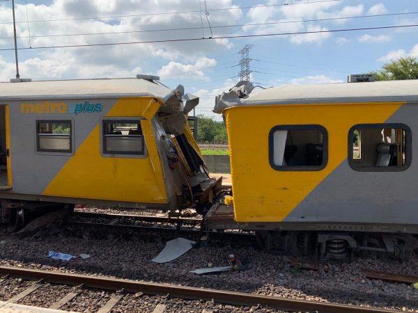 The site of a train crash in Pretoria, South Africa, on Jan. 8, 2019 in a picture obtained from social media. (Twitter/@abramjee/via Reuters)