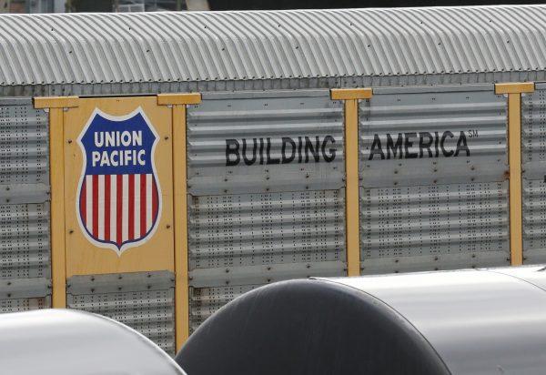 A Union Pacific rail car is parked at a Burlington National Santa Fe (BNSF) train yard in Seattle, Washington, U.S., Feb. 10, 2017. (Chris Helgren/Reuters)