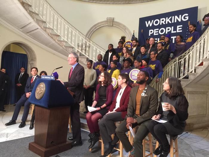 New York City Mayor Announces Bill, Guaranteed Paid Time Off