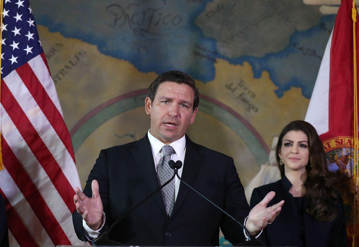 Newly sworn-in Gov. Ron DeSantis speaks during an event at the Freedom Tower in Miami, Florida, on Jan. 9, 2019. Mr. (Joe Raedle/Getty Images,)