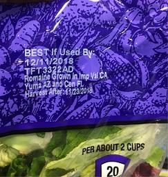 The FDA has had discussions with the leafy green industry about the voluntary labeling of products. The labels will identify the origin of the romaine lettuce based on harvest region, along with the date of harvest. (FDA)