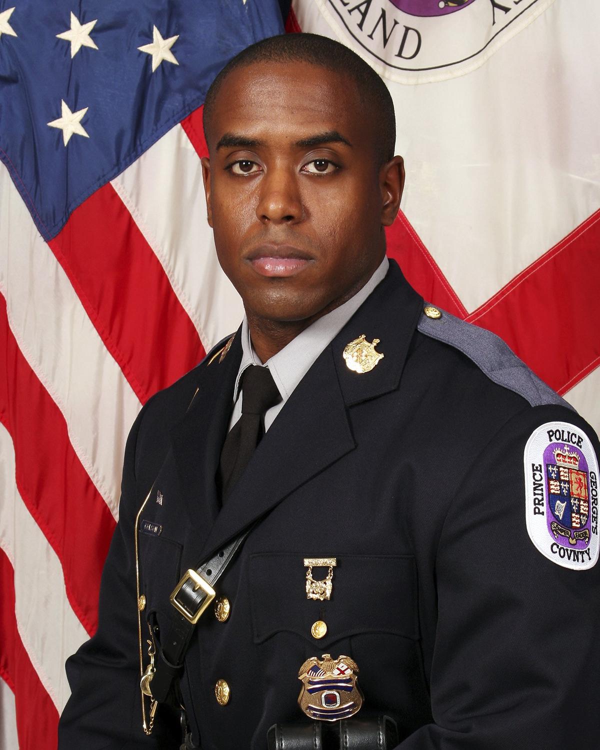 This undated file image provided by the Prince George's County Police Department shows slain officer Jacai Colson. (Prince George's County Police Department via AP)