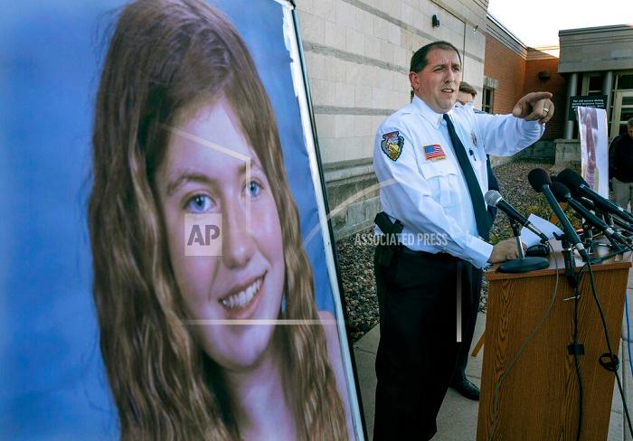 Barron County Sheriff Chris Fitzgerald during a news conference about 13-year-old Jayme Closs who had been missing since her parents were found dead in their home in Barron, Wis., on Oct. 17 , 2018. (Jerry Holt/Star Tribune via AP, File)