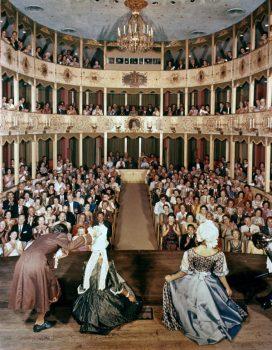 Inside the historic Asolo Theatre in the 1960s. The theater was removed from Italy and restored in Florida in the late 1950s. (Public Domain)