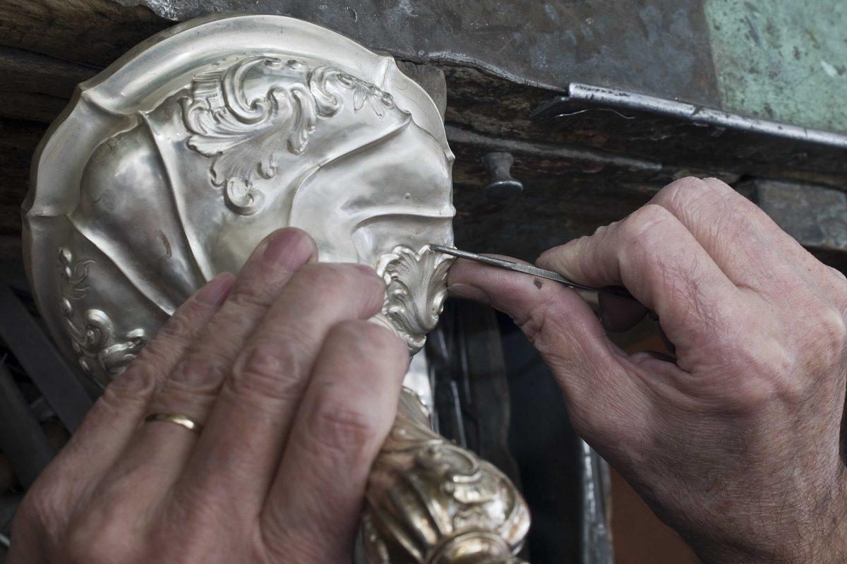 Silver restoration is a rare skill across Europe, so restoration is an important part of Argentiere Pagliai's work. (Lorenzo Michelini/Argentiere Pagliai)