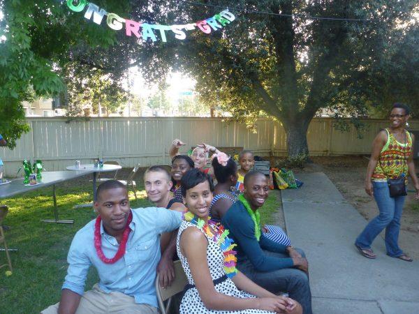 Brandy Taylor (C) at a graduation party with other Guardian Scholars at the University of California-Riverside. (Courtesy of Brandy Taylor)