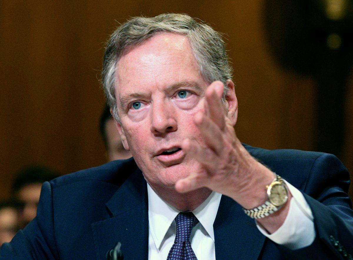 U.S. Trade Representative Robert Lighthizer testifies before Senate Appropriations Commerce, Justice, Science, and Related Agencies Subcommittee hearing at the Dirksen Senate Office Building in Washington, on July 26, 2018. (Mary F. Calvert/Reuters)