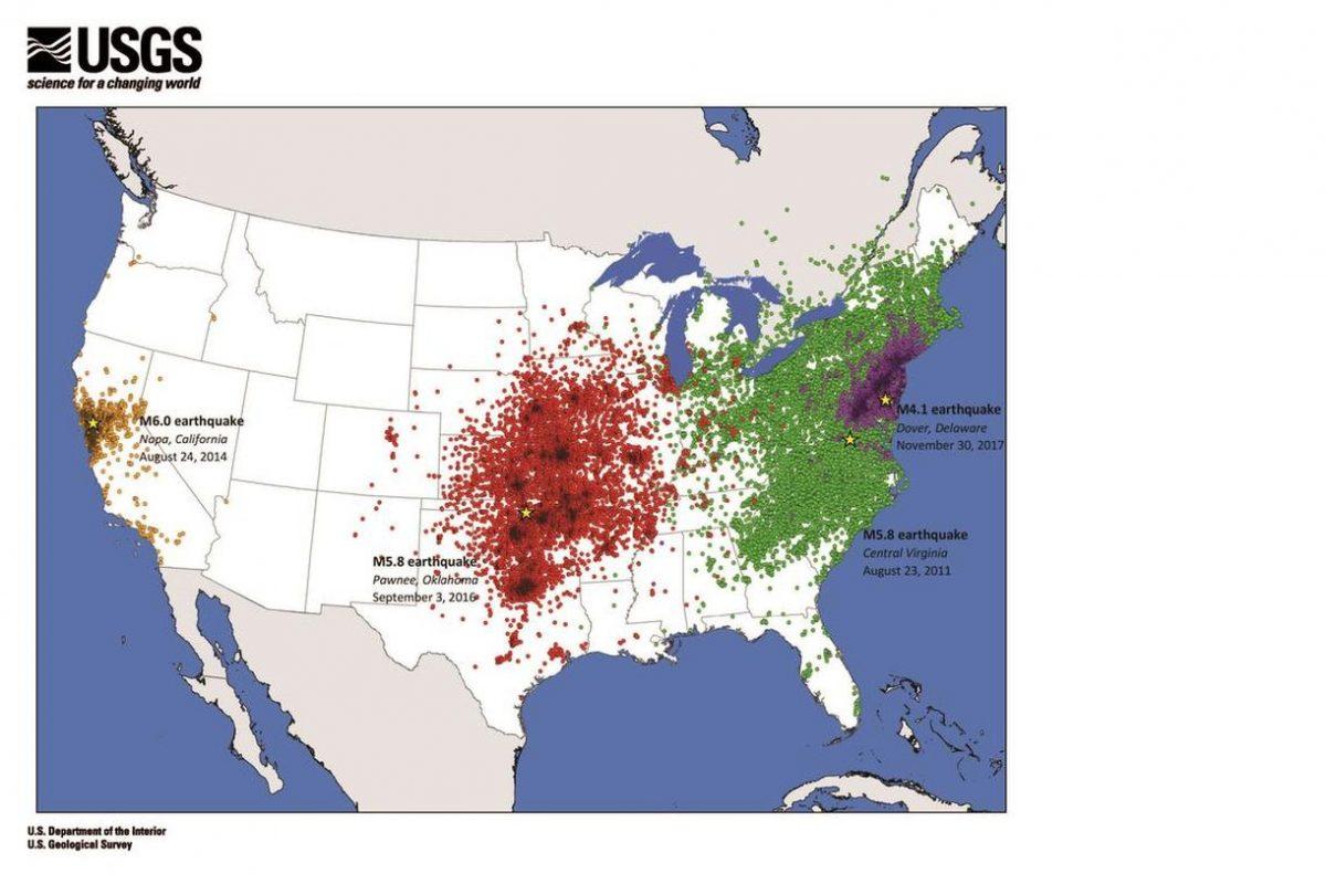 A map of comparable earthquakes in the US (USGS)