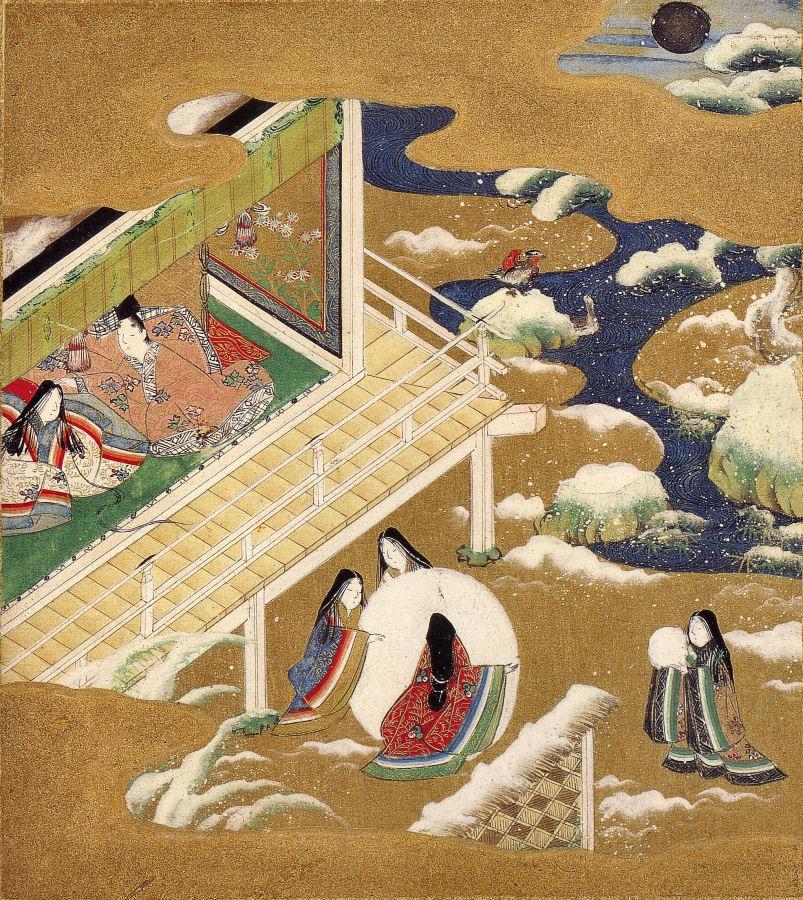 “Asagao” ("The Bluebell"). Ch. 20 in “The Tale of Genji,” illustrated by Tosa Mitsuoki (1617–1691). Part of the Burke Albums, property of Mary Griggs Burke. (Public Domain)