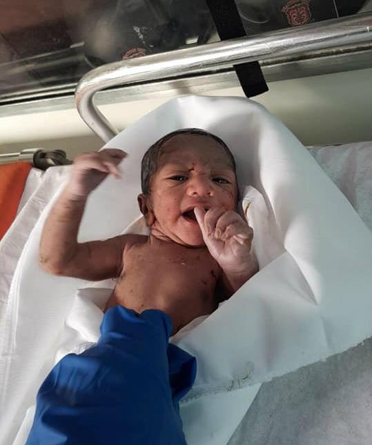 The newborn baby, pictured in hospital after being rescued by medics in Verulam, South Africa on Jan. 14, 2018. (Response Unit South Africa)