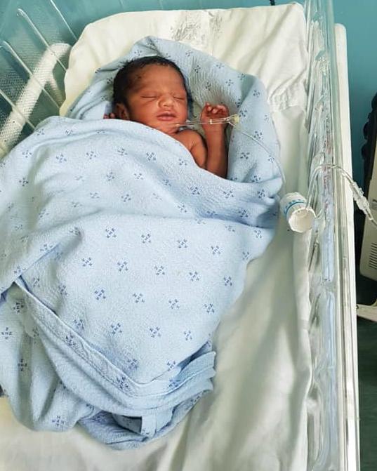 The newborn baby, pictured in hospital after being rescued by medics in Verulam, South Africa, on Jan. 14, 2018. (Response Unit South Africa)